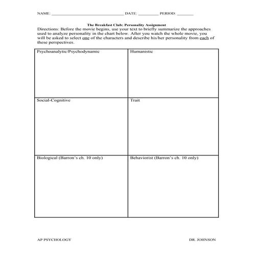 The breakfast club assignment full