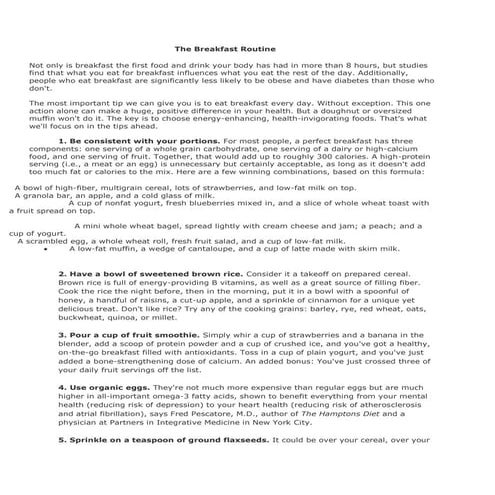 The Breakfast Routine | DOCX