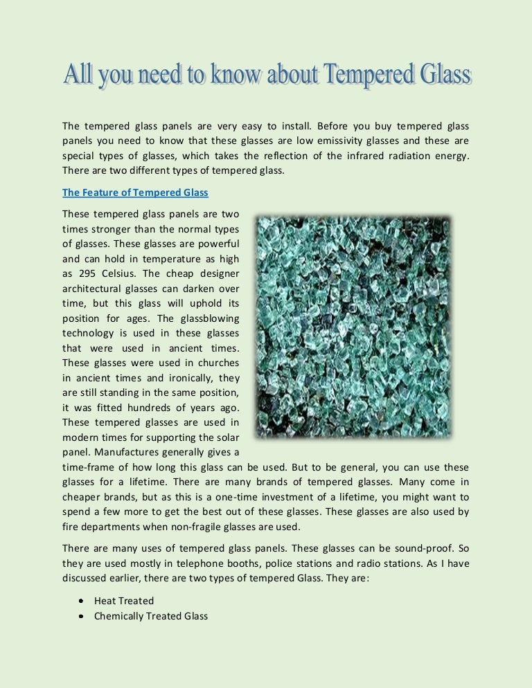 All you need to know about Tempered Glass