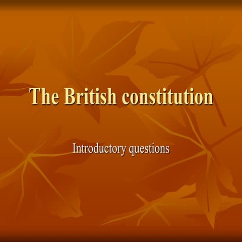 The british constitution