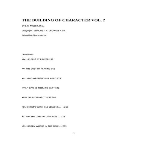 The building of character vol. 2