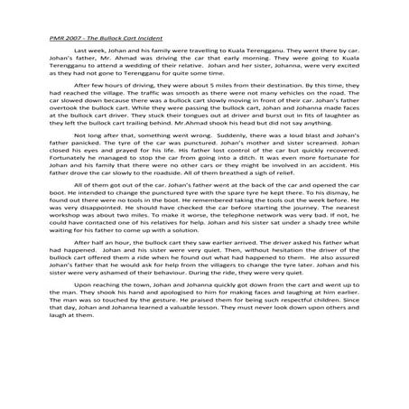 The bullock cart incident