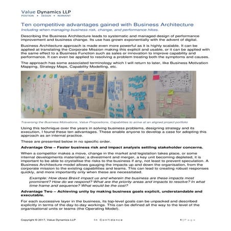 The business architecture advantages