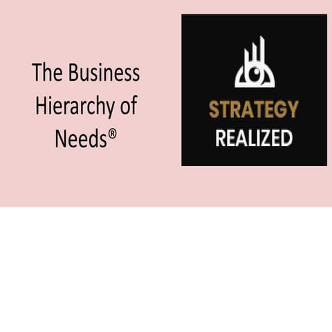 The Business Hierarchy of Needs - Strategy Realized