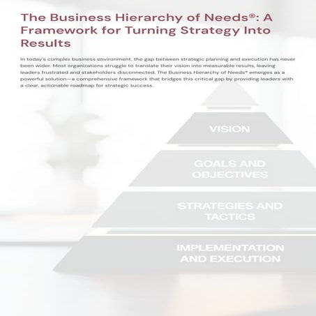 Transform Your Business with The Business Hierarchy of Needs®