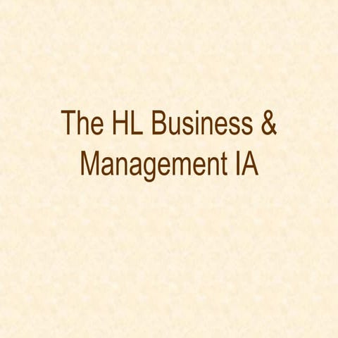 The Business IA (HL)