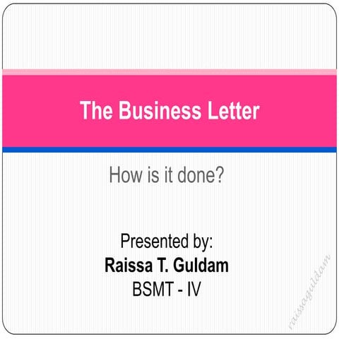 The business letter