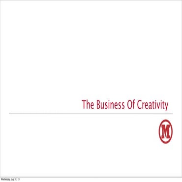 The Business of Creativity 