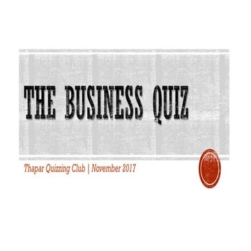 The Business Quiz @ tQc
