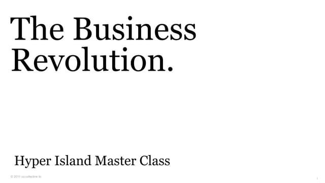 The Business Revolution - #HIMC NYC 1/12