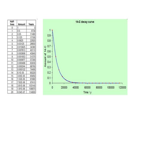 The c 14 decay curve