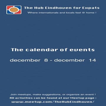 The calendar of events december 8 – december 14