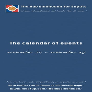 The calendar of events november 24 – november 30