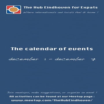 The calendar of events december 1 – december 7