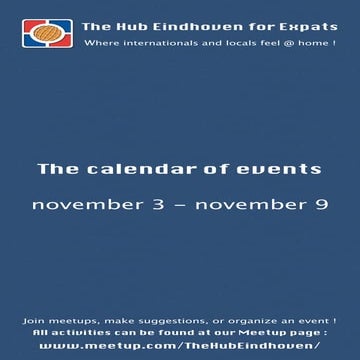 The calendar of events november 3 – november 9
