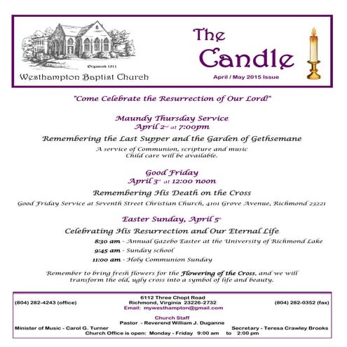 The candle  april may