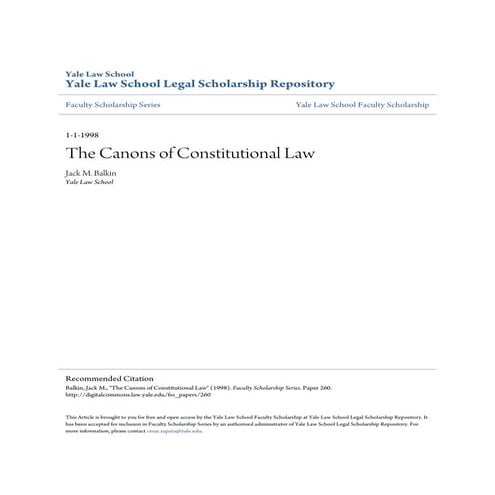 The canons of constitutional law