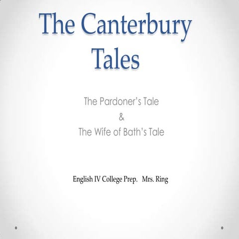 The canterbury tales lesson