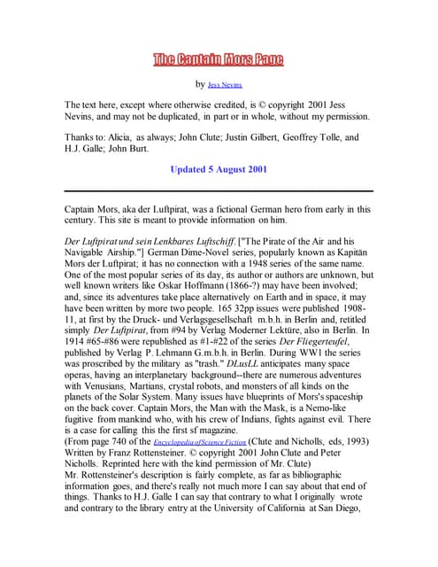 The captain mors page