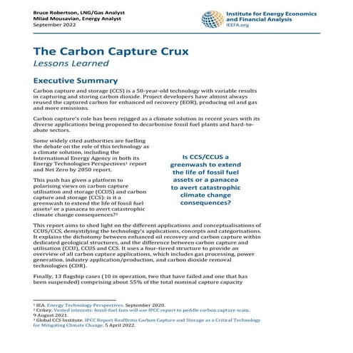 Carbon Capture and Storage (CCS) | PDF