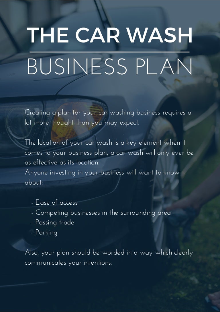 car wash self service business plan