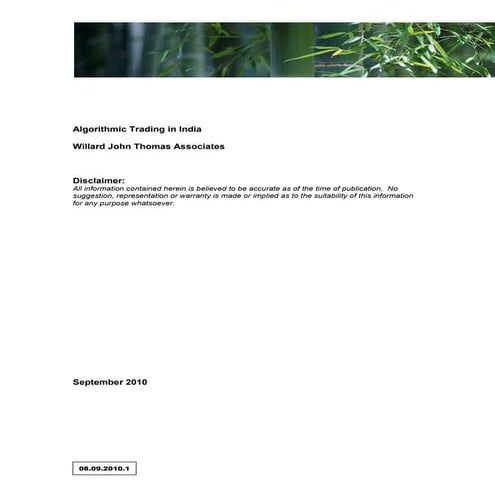 The Case For Algorithmic Trading In India