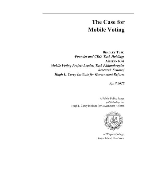 The Case for Mobile Voting