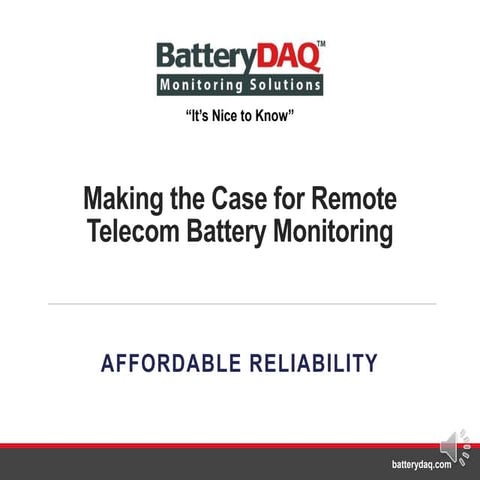 The case for remote telecom battery monitoring