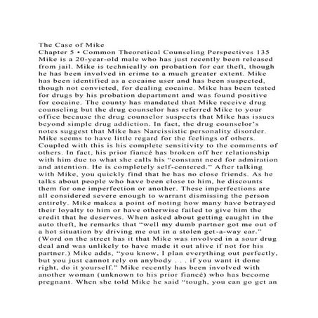 The Case of MikeChapter 5 • Common Theoretical Counseling Perspe.docx