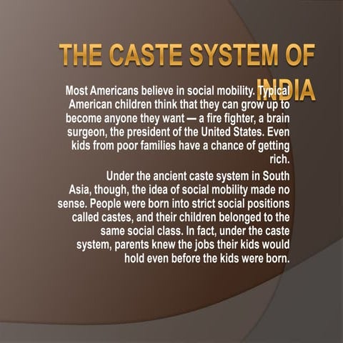 The caste system of india