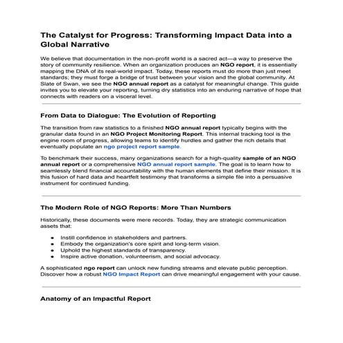 Transforming NGO Impact Data into Compelling Global Narratives | PDF