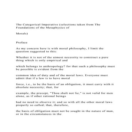 The Categorical Imperative (selections taken from The Foundati.docx