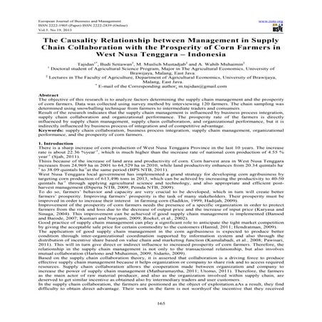 The causality relationship between management in supply chain collaboration w...