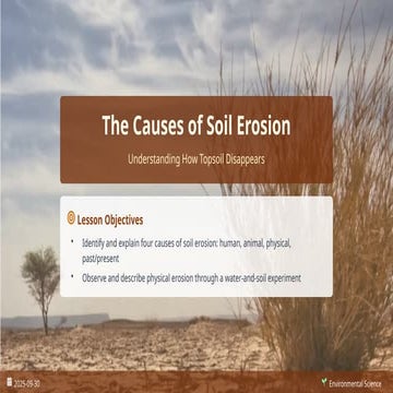 The Causes of Soil Erosion. human activities | PPTX