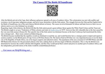 The Causes Of The Battle Of Isandlwana