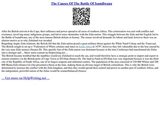 The Causes Of The Battle Of Isandlwana