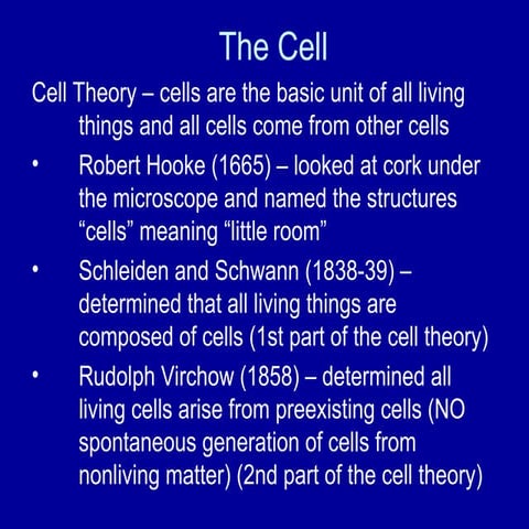 Cell structure and function (Miller and Levine Biology chapter 7) | PPT