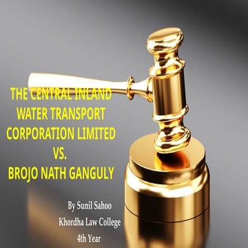 Central Inland Water Transport Cor. Case