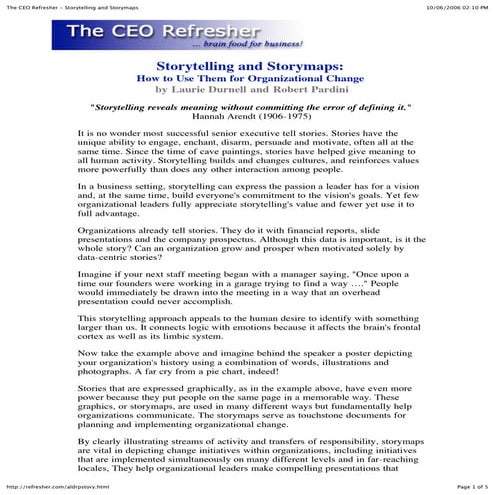 The Ceo Refresher   Storytelling And Storymaps