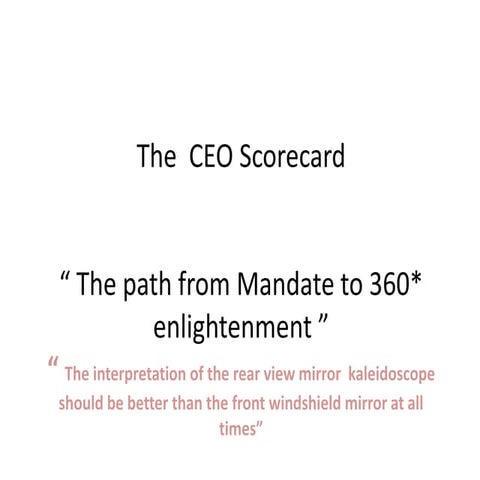 The  ceo scorecard  2016!