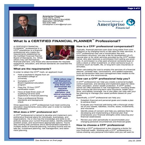 CFP Brochure | PDF