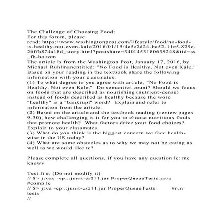 The Challenge of Choosing FoodFor this forum, please read http.docx
