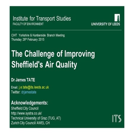 The challenge of improving air quality in Sheffield