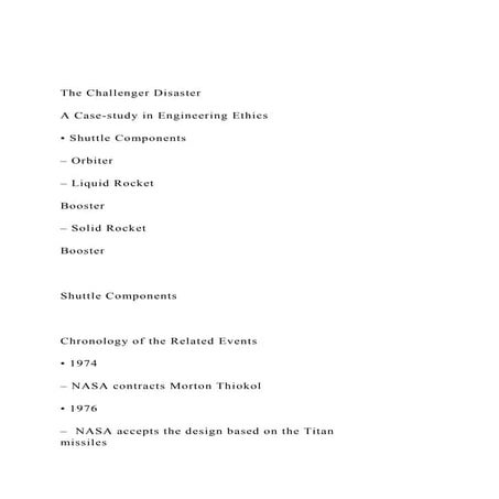 The Challenger Disaster A Case-study in Engineering Ethics.docx