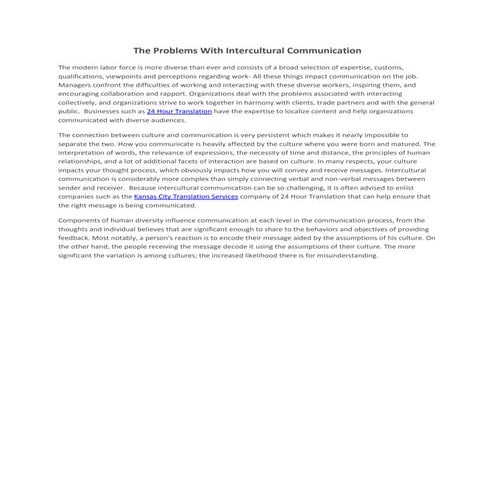 The Problems With Intercultural Communication | PDF