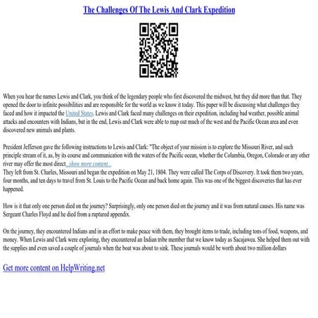 The Challenges Of The Lewis And Clark Expedition