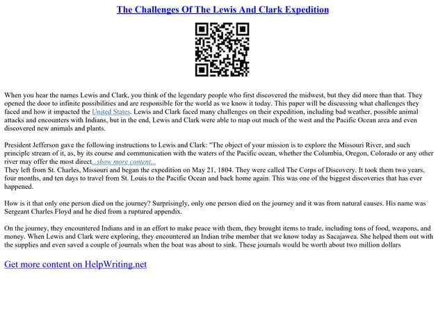 The Challenges Of The Lewis And Clark Expedition