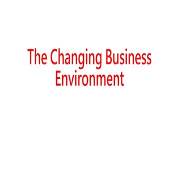 The changing business environment   manager's perspective