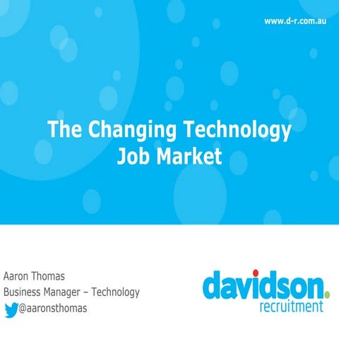 The Changing Technology Market - Presentation to Queensland Treasury and Trade