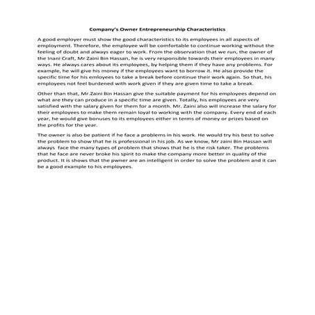 The characteristic of owner